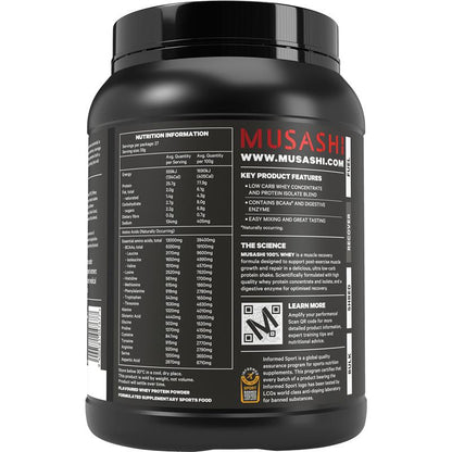 Musashi 100% Whey Protein Vanilla 900g - Premium Low Carb Protein - Auzzi Store