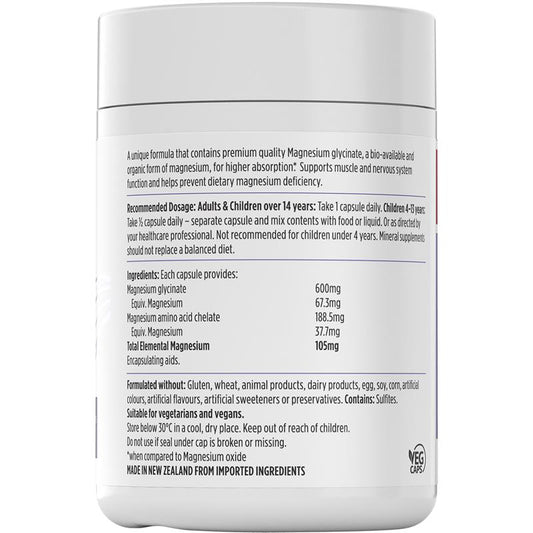 Nutra-Life Hi-Zorb Magnesium Glycinate Supplement - 120 Vegan Capsules – view 2