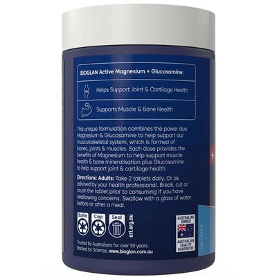 Bioglan Magnesium + Glucosamine 180 Tablets - Joint & Muscle Support