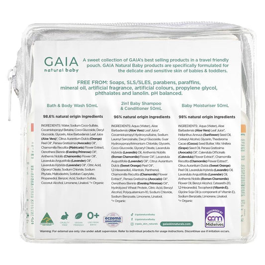 Gaia Natural Baby Mini Traveller - 3 x 50ml Travel Pack – view 2 - Auzzistore