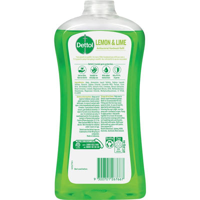 Dettol Liquid Hand Wash Lemon & Lime Refill 950ml - Antibacterial Protection for Your Family