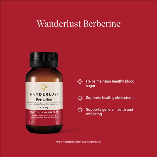 Wanderlust Berberine 333mg 120 Capsules - Blood Sugar Support – view 2 - Auzzistore