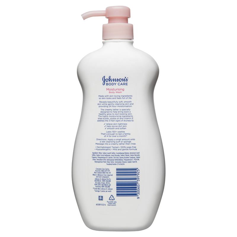 Johnson's Soap-Free Moisturising Body Wash with Shea Butter & Vit E - 1L