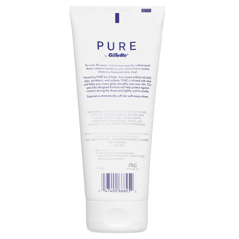 Gillette Pure Shave Cream for Men, 170g – Aloe Infused, Sensitive Skin