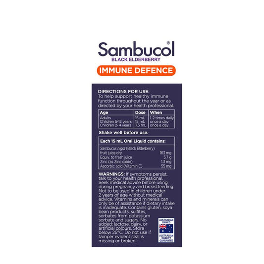 Sambucol Immune Defence Liquid 250ml - Powerful Immune Support - Auzzi Store