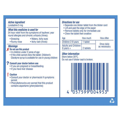 Claratyne Children's Bubblegum - 10 Chewable Tablets for Allergy Relief