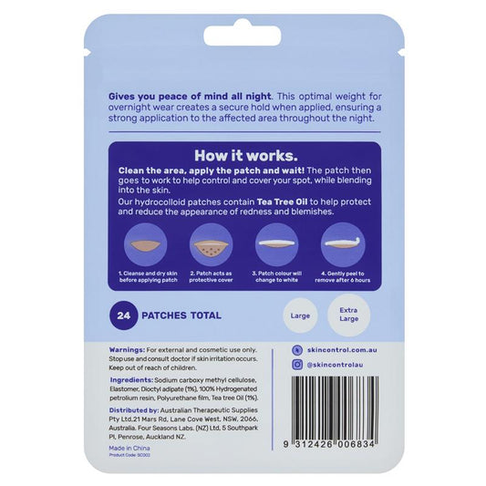 Skin Control Pimple Patches PM - Overnight Wear, 24 Patches - Auzzi Store