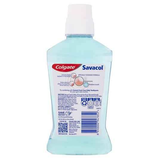 Colgate Savacol Gum Care Daily Mouthwash 500mL - Antibacterial Formula – view 2