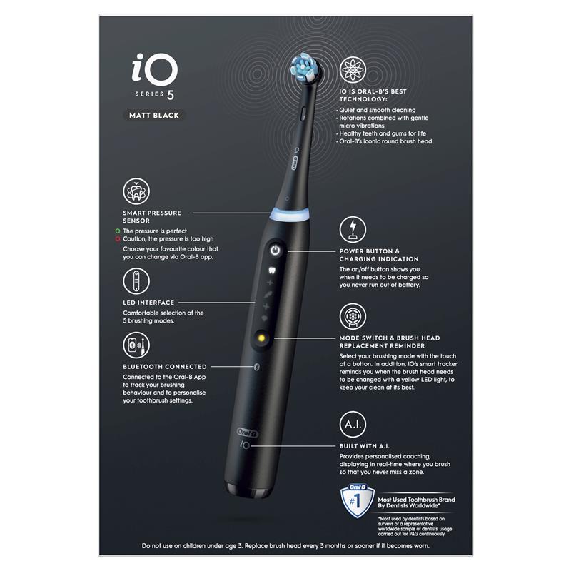 Oral-B iO 5 Series Electric Toothbrush - Black (1 Count)