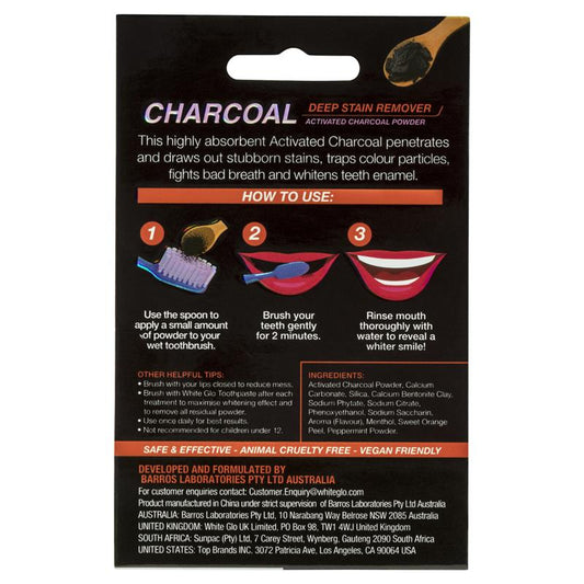 White Glo Activated Charcoal Teeth Polishing Powder 30g - Natural Stain Remover - Auzzi Store
