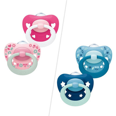 NUK Signature Soother Silicone 6-18 Months - 2 Pack for Oral Health
