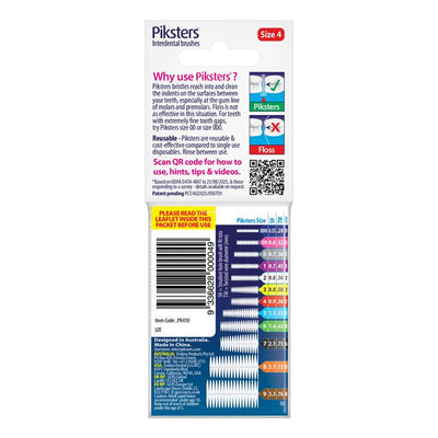 Piksters Interdental Brushes Size 4 Red 10 Pack - Essential Dental Care