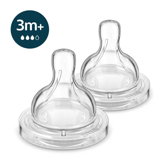 Philips Avent Silicone Teat 3M+ Medium Flow - 2 Pack-Auzzi Store