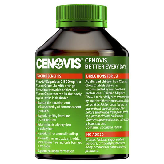 Cenovis Sugarless Vitamin C 500mg Chewable Tablets Orange, 300 – view 2