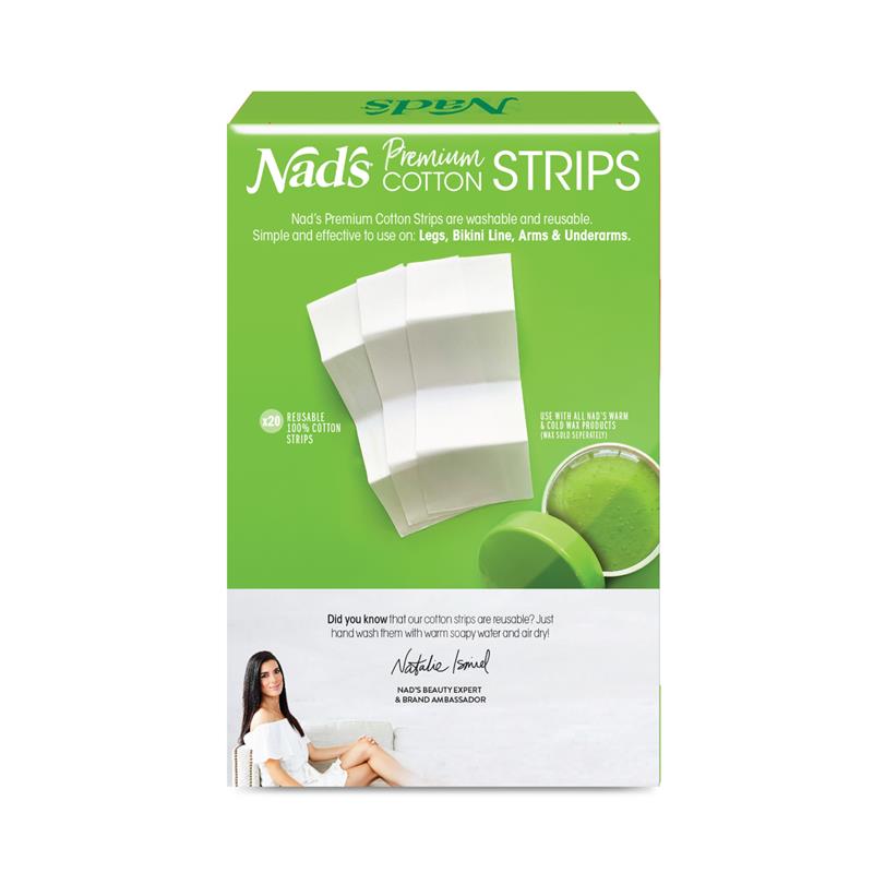 Nad's Washable Reusable 100% Cotton Hair Removal Strips - 20 Pack, Sensitive