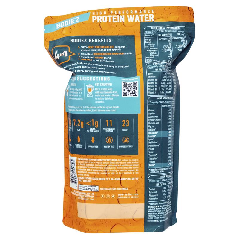 Bodiez Protein Powder Orange 1kg - Muscle Strength & Recovery