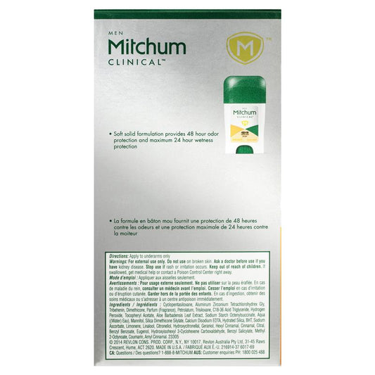 Mitchum Clinical Sport Deodorant Stick for Men, 45g – 48H Odor Control – view 2