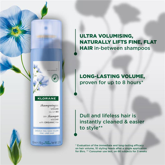 Klorane Dry Shampoo with Organic Flax XL Volume 150ml - Volumizing Hair Care – view 2
