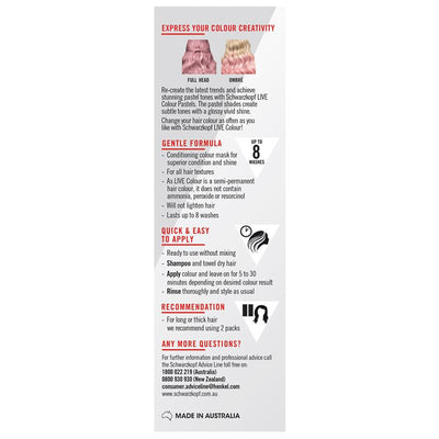 Schwarzkopf LIVE Colour Pastels Cotton Candy Pink - Semi Permanent 75ml