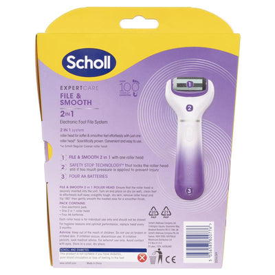 Scholl ExpertCare 2-in-1 Electric Foot File – Hard Skin Remover & Polisher