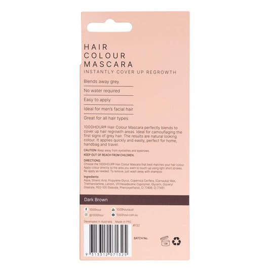 1000 Hour Hair Colour Mascara - Dark Brown 12g - Auzzistore