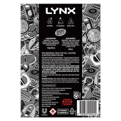 Lynx Black Duo Gift Set – 165ml Body Spray & 400ml Bodywash for Men