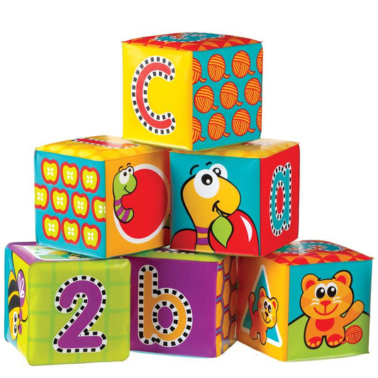 Playgro Splash and Learn Bath Soft Blocks - 6 Pack