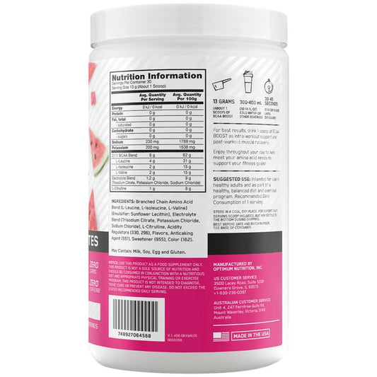 Optimum Nutrition BCAA Boost Watermelon 390g - Essential Amino Acids for Muscle Recovery – view 2