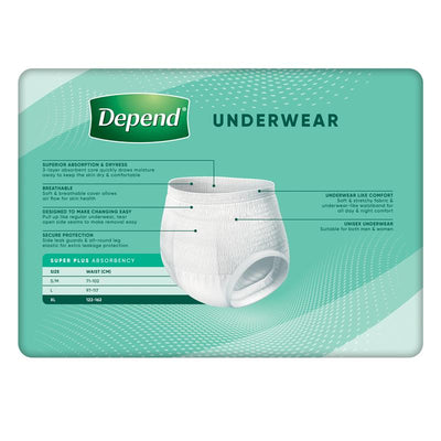 Depend Underwear Super Plus - Extra Large 9 Pack for Maximum Protection
