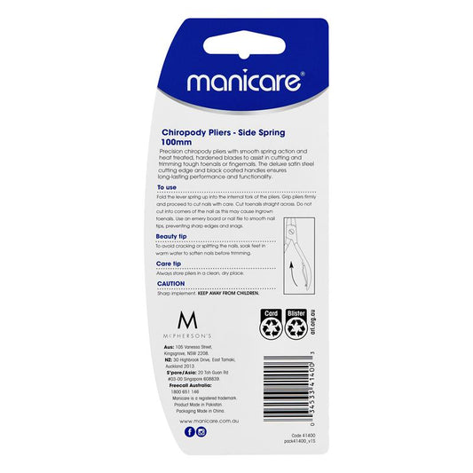 Manicare Chiropody Pliers - Side Spring 100mm-Auzzi Store