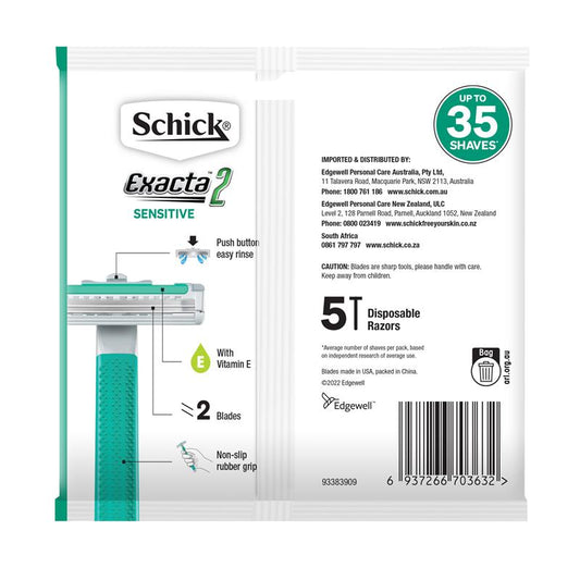 Schick Exacta2 Sensitive 5 Disposable Razors-Auzzi Store