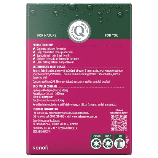 Nature's Own Collagen + Skin Support Effervescent Tablets - 60 Count – view 2