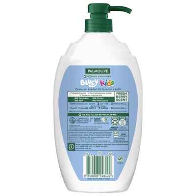 Palmolive Kids Bluey 3 in 1 Berrylicious Body Bath & Hair 1 Litre - Gentle & Fun