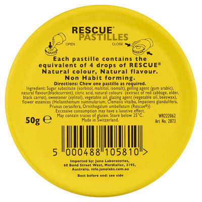 Bach Rescue Remedy Pastilles Blackcurrant 50g - Natural Stress Relief