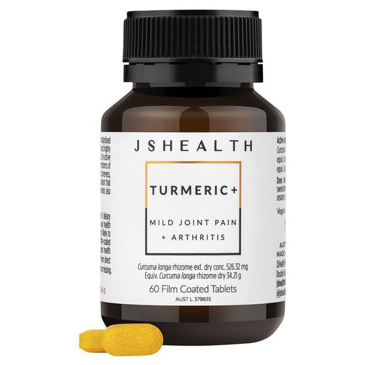 JSHEALTH Turmeric + 60 Tablets - Natural Anti-Inflammatory Support - Auzzistore