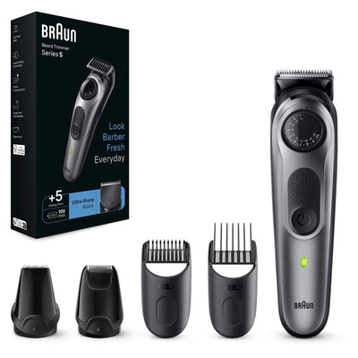 Braun Series 5 BT5440 Waterproof Beard Trimmer for Men, 40 Lengths, 100-min