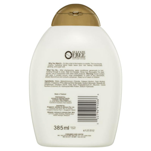 OGX Nourishing + Hydrating Coconut Milk Conditioner - 385mL for Dry Hair-Auzzi Store
