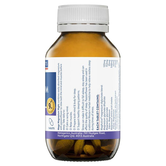 Ethical Nutrients Mega Magnesium Night - 50 Tablets for Restful Sleep – view 2 - Auzzistore