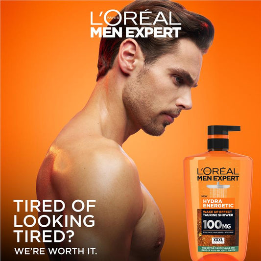 L'Oréal Men Expert Hydra Energetic 1L 3-in-1 Taurine Shower Gel – view 2 - Auzzistore