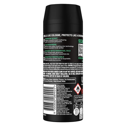 LYNX Emerald Sage Premium Body Spray for Men, 150ml, 72h Freshness