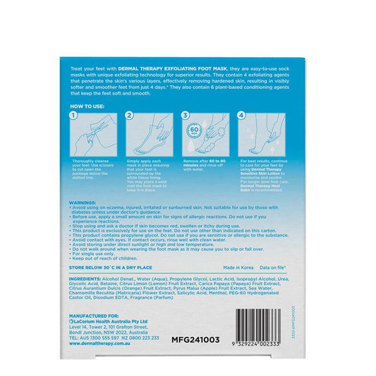 Dermal Therapy Exfoliating Foot Mask - 1 Pair - Auzzi Store