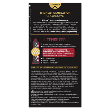 SKYN Intense Feel Non-Latex Condoms 10 Pack – Textured for Maximum Pleasure