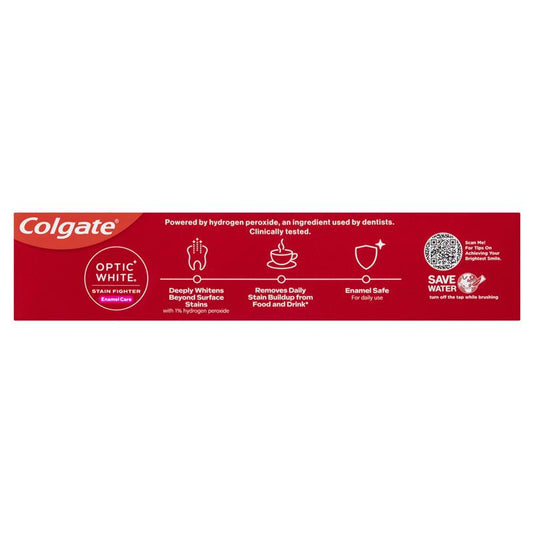 Colgate Optic White Stain Fighter Teeth Whitening Toothpaste 140g - Enamel Care-Auzzi Store