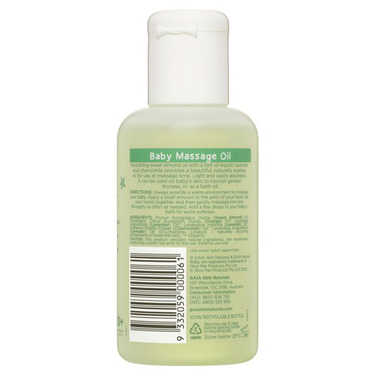 Gaia Natural Baby Massage Oil 125ml - Soothing & Organic-Auzzi Store