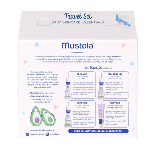 Mustela 4 Piece Travel Set - Essential Care for Your Family-Auzzi Store