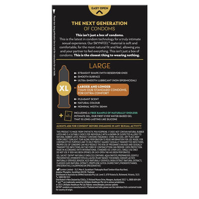 SKYN Large Non-Latex Condoms 10 Pack – Ultra Smooth Polyisoprene