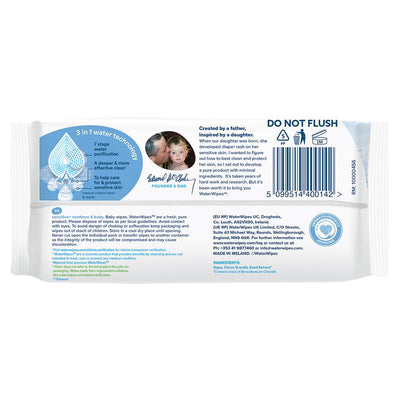 WaterWipes Biodegradable Baby Wipes 60 Pack - Pure & Eco-Friendly