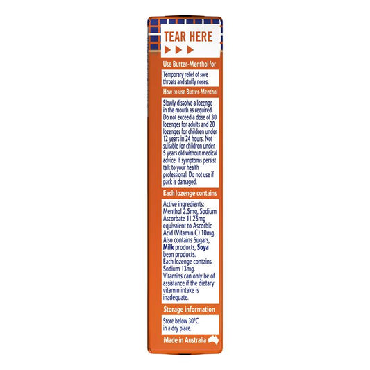 Butter-Menthol Original Throat Lozenges - 10 Lozenges-Auzzi Store