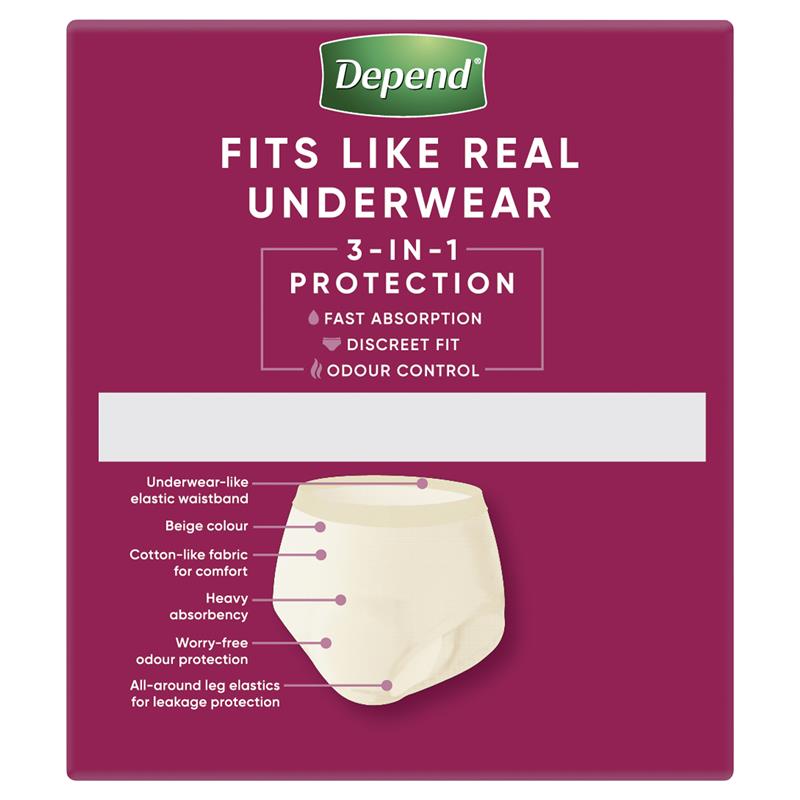Depend Women Real Fit Underwear - Medium 8 Pack for Ultimate Comfort-Auzzi Store
