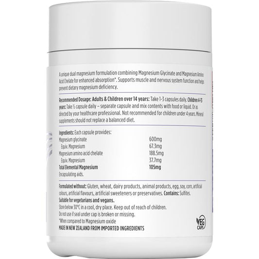 Nutra-Life Hi-Zorb Magnesium Glycinate Supplement - 120 Vegan Capsules – view 2 - Auzzistore